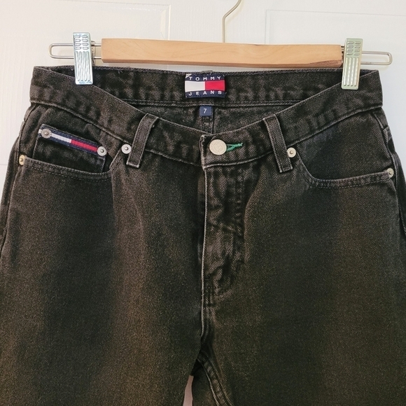 Tommy Hilfiger Jeans Black Denim Straight Leg Size 7 Waist 14.5" Inseam 28" - Picture 8 of 8